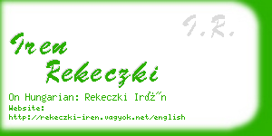 iren rekeczki business card